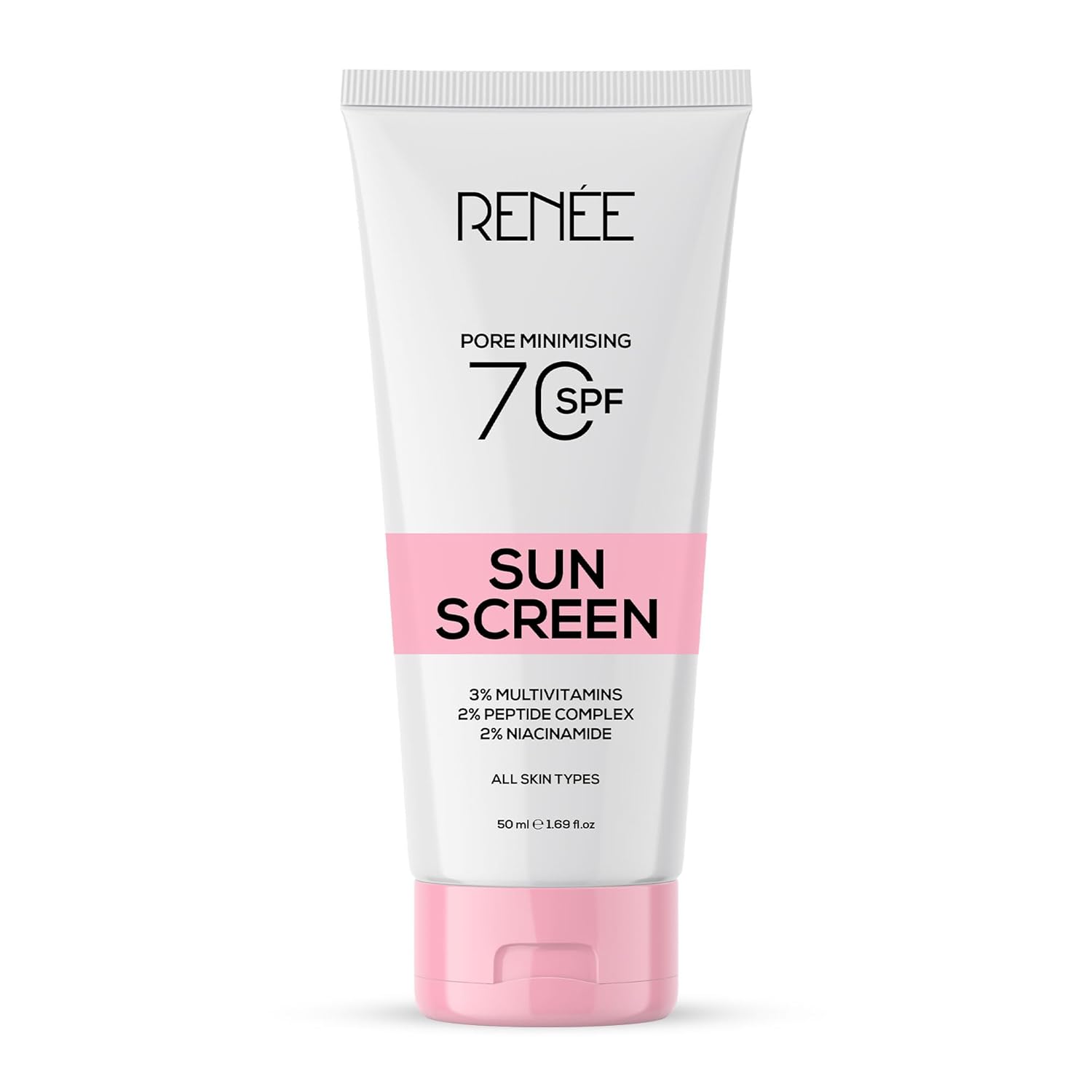 RENEE Pore Minimizing Sunscreen Spf 70 With 2% Niacinamide For All Skins, 2% Peptide & 3% Multivitamins, 50Ml - Deals999