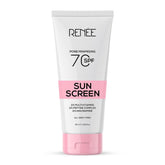 - RENEE Pore Minimizing Sunscreen Spf 70 With 2% Niacinamide For All Skins, 2% Peptide & 3% Multivitamins, 50Ml - Looknstyle