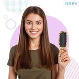 ROOTSBRUSHRZTR-AN - ROOTS Zero Tangle Paddle Hair Brush | Flexi Cushion Base | Soft yet Firm Bristles | Damage - Free Detangling on Sensitive/Wet/Dry Hair | For Men & Women | Length - 7 Inch, Model No - RZTX - AN - Looknstyle