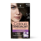 Schwarzkopf Colour Specialist At Home Permanent Hair Colour - 5.1 Cool Light Brown (165ml) - Deals999