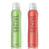 secret9 - Secret Temptation Affair and Passion Long Lasting Deodorant for Women, Pack of 2 (150ml each) - Looknstyle