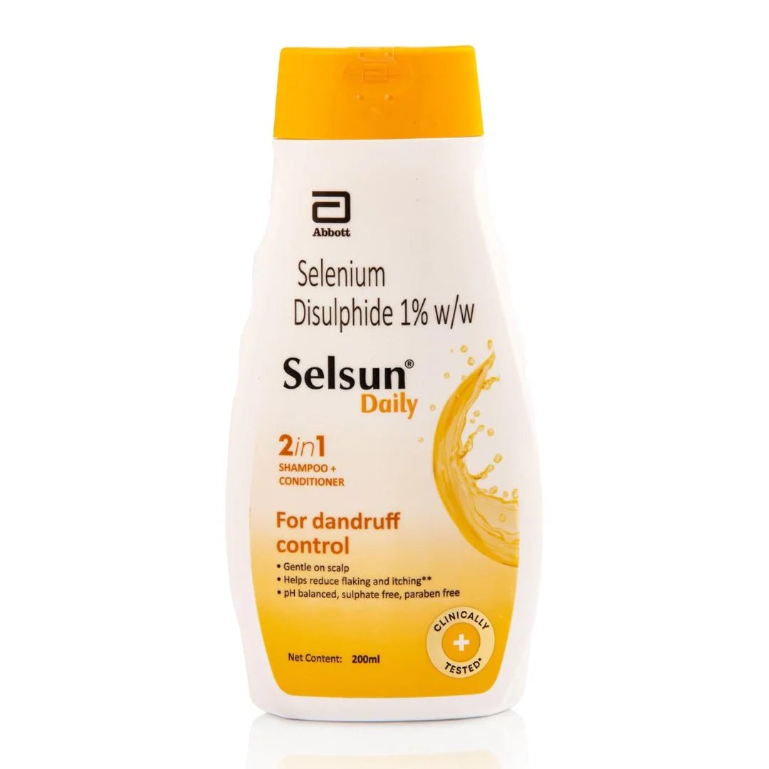 sel1 - Selsun Daily Anti Dandruff Shampoo, Clears away dandruff flakes, Relieves from dandruff related itching, pH balanced,sulphate free,paraben free, 200ml (200ml) - Looknstyle