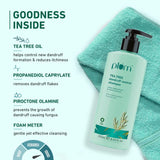 Plum Tea Tree Dandruff Control Shampoo I With Tea Tree Oil, Propanediol Caprylate & Willow Bark Extracts I For All Hair Types Dandruff Control | Sulphate Free | Paraben- Free I 100% Vegan | 250 Ml