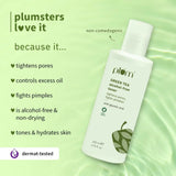 plumgreenteatoner - Plum Green Tea Face Toner For Oily, Acne - Prone Skin | With Glycolic Acid | Alcohol - Free | Fights Pimples | Tightens Pores | Controls Oil | Gently Exfoliates Dead Skin Cells | Women & Men | 200ml - Looknstyle