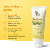 Fixderma Shadow Brightening Sunscreen SPF50 PA+++ with 1% Alpha Arbutin | UVA/UVB, Broad Spectrum Protection | Reduce Tan & Brightens the Complexion | Lightweight, No White Cast, All Skin Type - 50GM