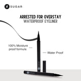 sgrwtrpf - SUGAR Cosmetics Arrested For Overstay 100% Waterproof Eyeliner | Matte Finish - 01 I'll Be Black (Black Eyeliner) - Looknstyle