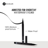 SUGAR Cosmetics Arrested For Overstay 100% Waterproof Eyeliner | Matte Finish - 01 I'll Be Black (Black Eyeliner) - Deals999