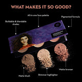 SUGAR Cosmetics Contour De Force Face Palette for Makeup | Includes Matte Bronzer, Highlighter & Blush | Makeup Palette with Built - in Mirror - 01 Subtle Summit - Deals999