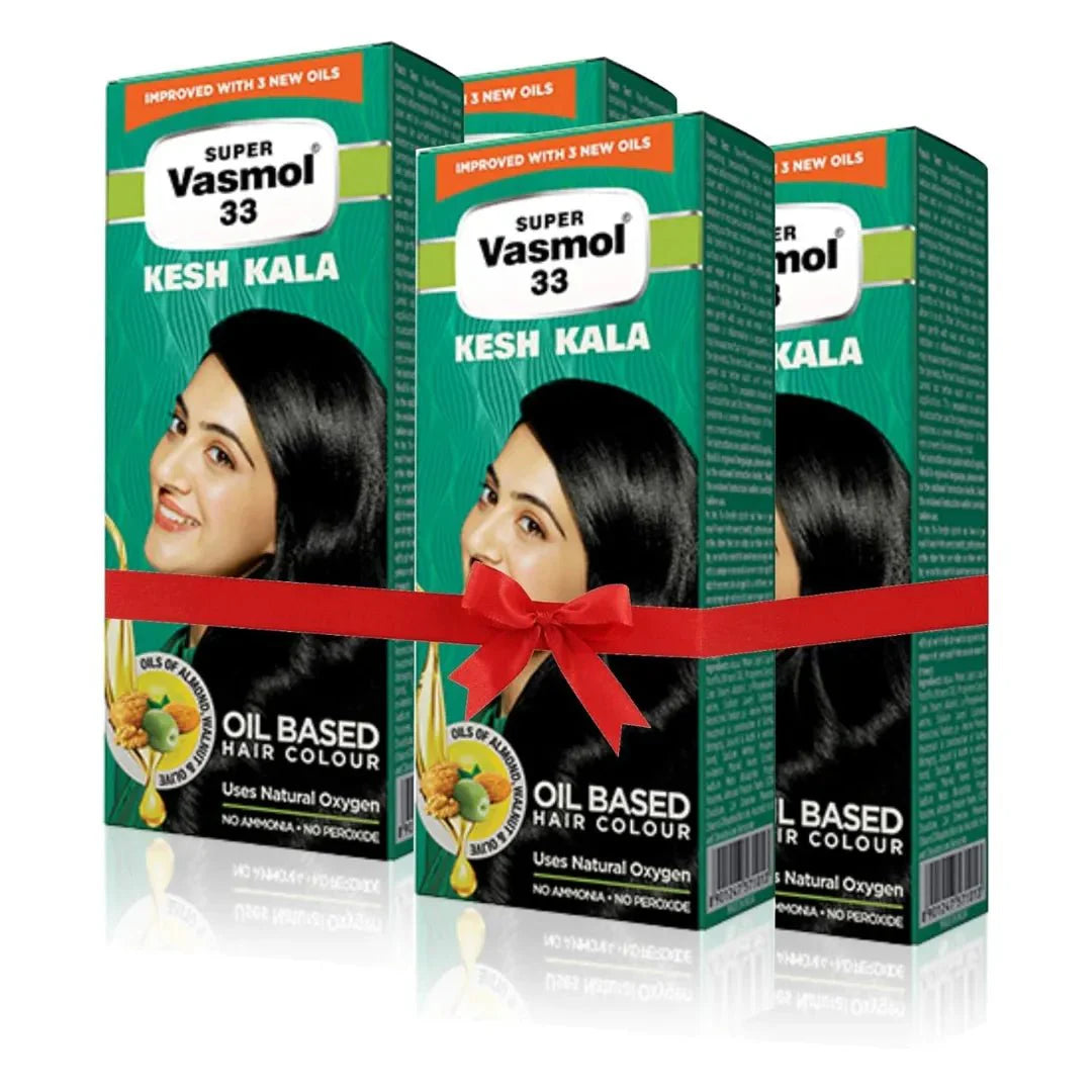 Super Vasmol 33 Kesh Kala Hair Oil 100ml (Pack of 4) - Deals999