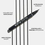 Relove by Revolution Slick Flick Liquid Eyeliner – Jet Black | Precision Felt Tip for Flicks & Wings | Smudge‑Resistant, Long-Lasting Ink | All-Day Wear