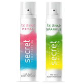 Secret Temptation Te Amo Petal and Sparkle No Gas Perfume Body Spray for Women -120ml (Pack of 2)