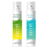 Secret Temptation Te Amo Sparkle and Aqua No Gas Perfume Body Spray for Women -120ml (Pack of 2)