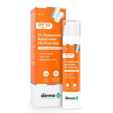 The Derma Co 1% Hyaluronic Sunscreen Oil - Free Gel SPF 50 PA++++ | For Oily, Acne - Prone Skin | For Men & Women | 50g - Deals999