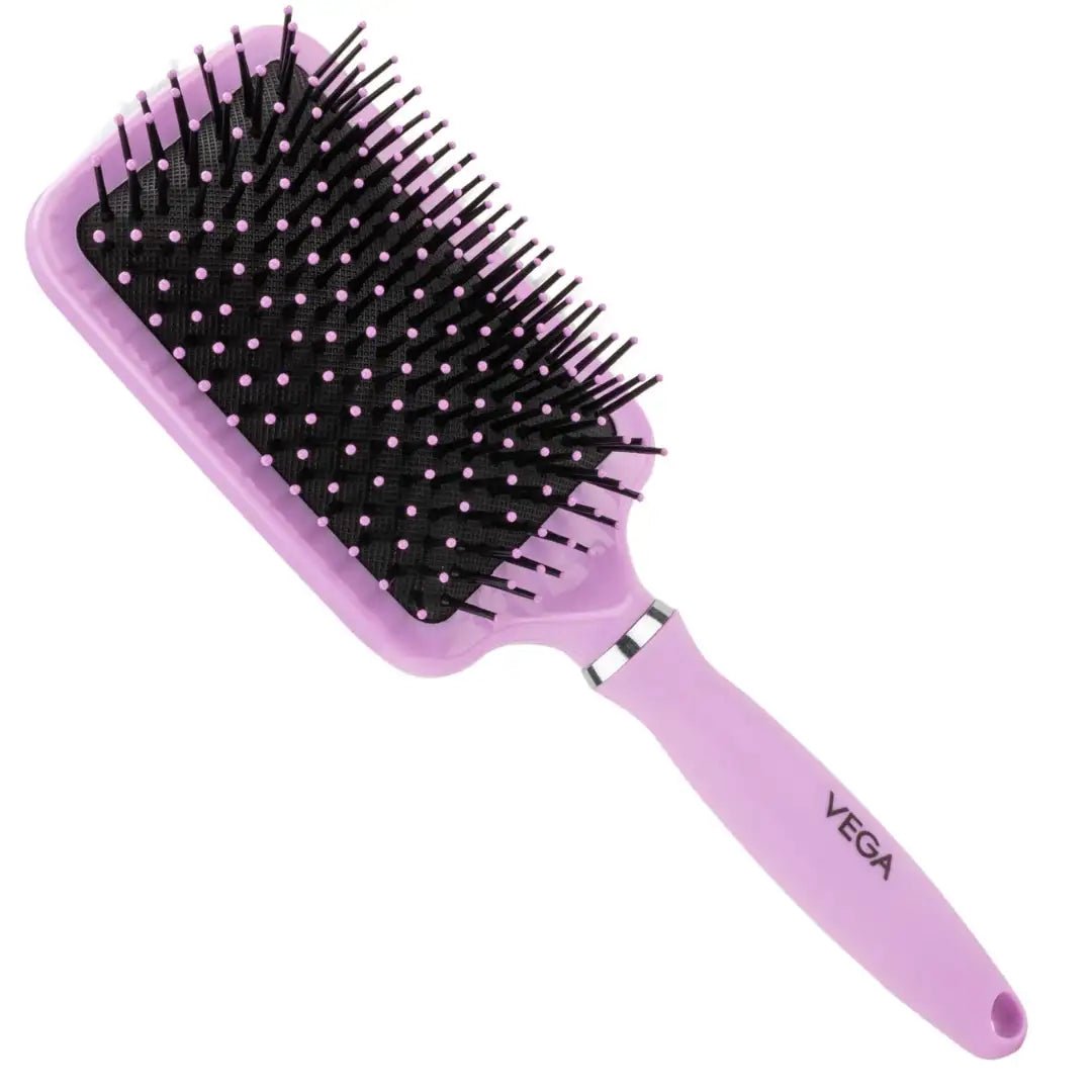 VEGABRUSHE32-PB - Vega Paddle Hair Brush for Men & Women| Wide Detangler Brush for Long, Thick & Curly Hair | Smooth & Shiny Finish | Hair Comb for Men | (India's No.1* Hair Brush Brand, E33 - PB) - Looknstyle