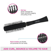 vega(e5-rbn) - Vega Round Hair Brush (India's No.1* Hair Brush Brand) For Adding Curls, Volume & Waves In Hairs| Men and Women| All Hair Types (E5 - RB N) - Looknstyle