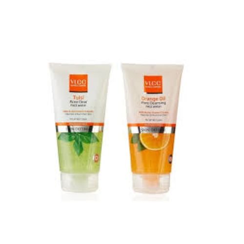 vl231 - VLCC Combo kit of Orange Oil Face Wash (150ml) & Tulsi Face Wash (150ml) (Pack of 2) - Looknstyle