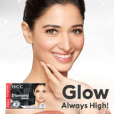 vlccdifk - VLCC Diamond Facial Kit with FREE Rose Water Toner - 300g + 100ml | Skin Purifying Facial with Colloidal Diamond, Jojoba Oil, Olive Oil & Aloe Vera. Detoxifying At Home Facial. - Looknstyle