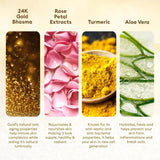 VLCC Gold Facial Kit with FREE Rose Water Toner - 300g + 100ml | 24K Colloidal Gold And Aloe Vera At Home Facial Kit | Bright & Radiant Complexion, Skin Cell Regeneration | Instant Glow Facial. - Deals999
