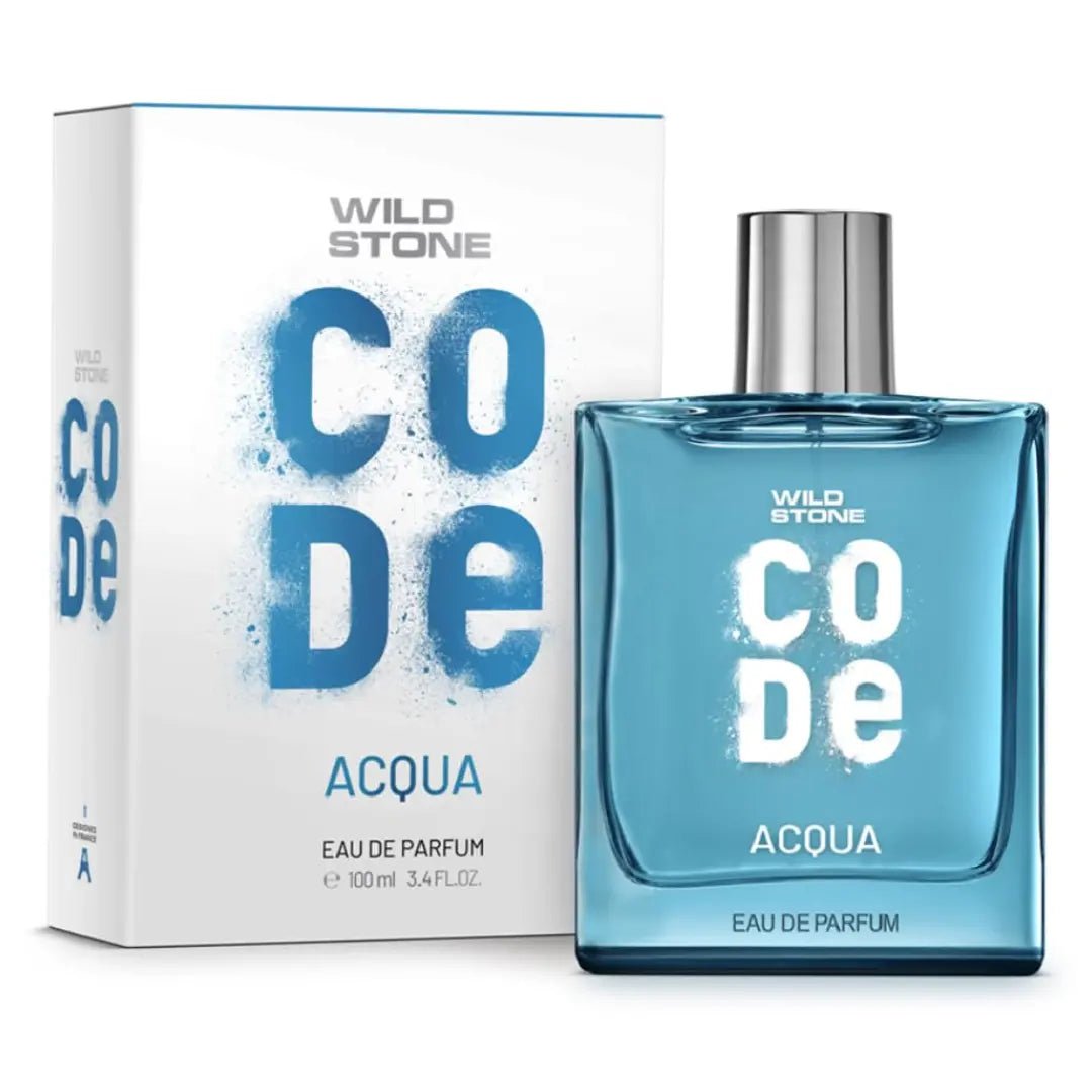 code1 - Wild Stone CODE Acqua Perfume for Men, 100ml l Long - Lasting Eau De Parfum having Fresh & Oceanic Vibes with Marine, Musk, Amber, and Patchouli Notes|LuxuryMen EDP Perfume - Looknstyle