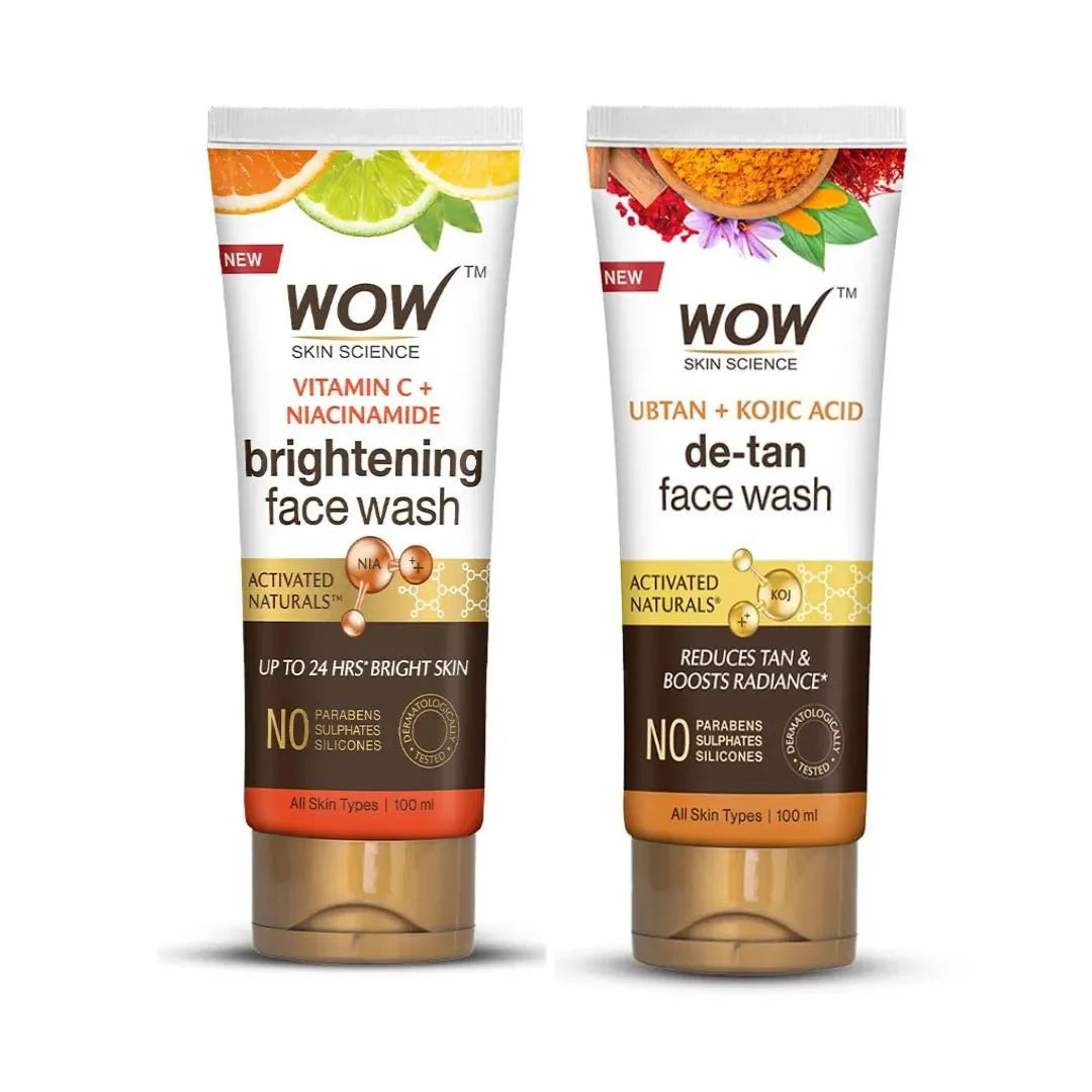 WOW Skin Science Brightening Vitamin C Face Wash - 100ml & Ubtan Cleansing Face Wash - 100ml - Deals999