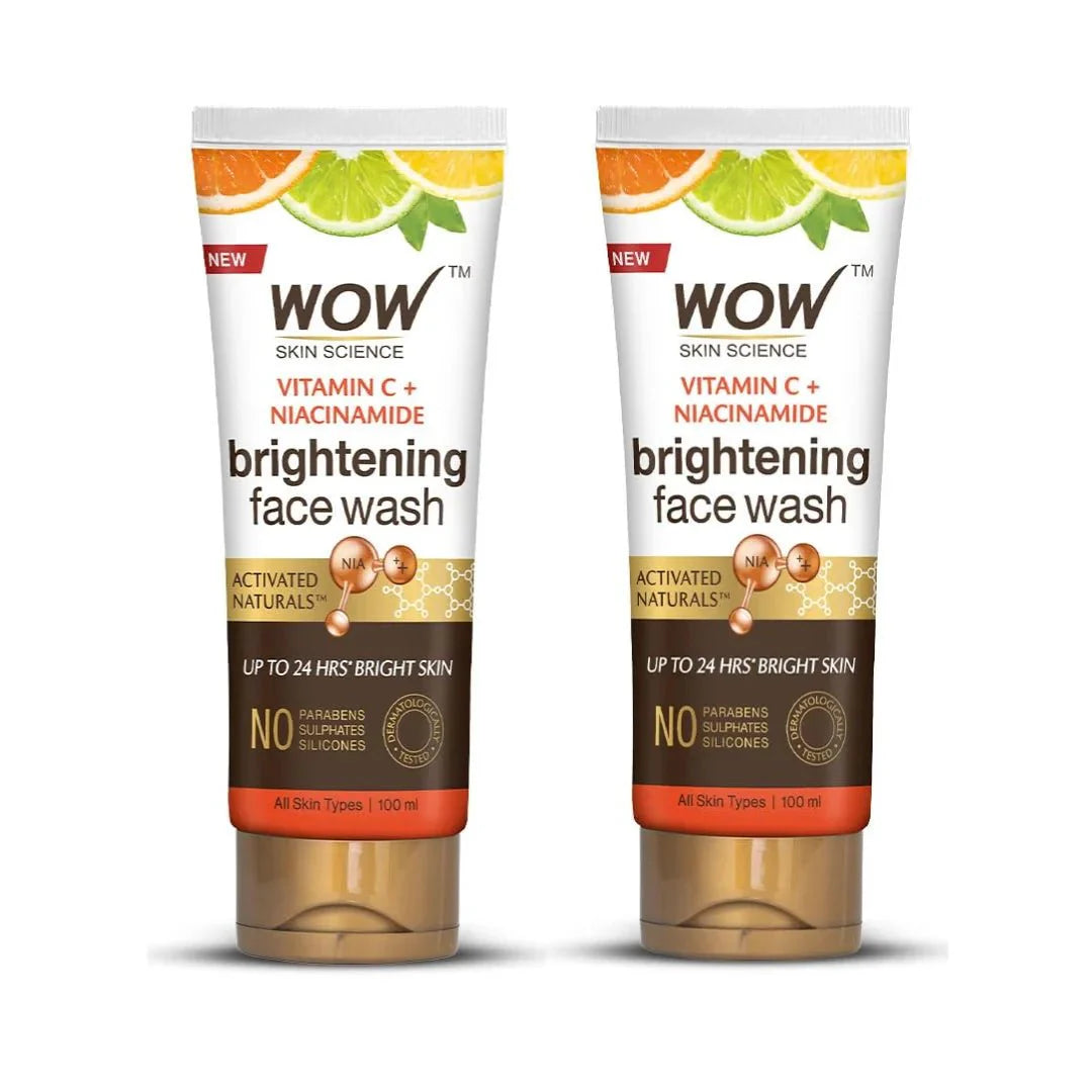 WOW Skin Science Brightening Vitamin C & Niacinamide Face Wash - 100ml ( Pack of 2) - Deals999