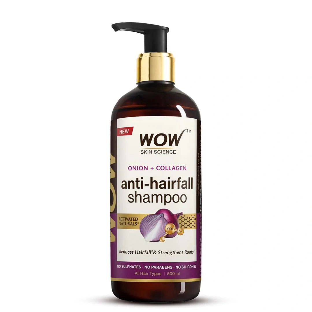 WOW Skin Science Onion & Collagen Anti - Hairfall Shampoo (500ml) - Deals999