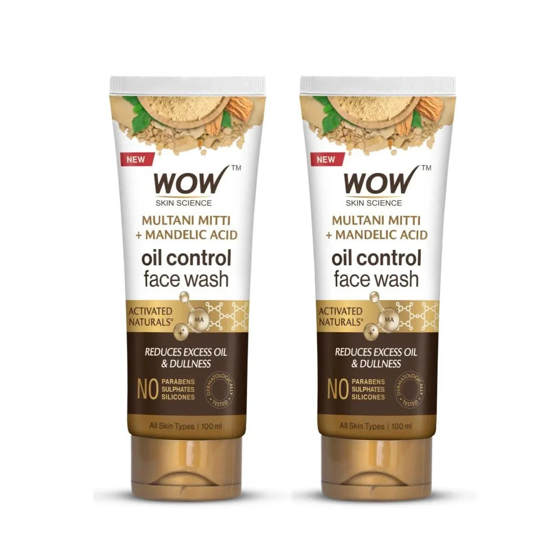 WOW Skin Science Purifying Multani Mitti Face Wash for All Skin Types - 100ml (Pack of 2) - Deals999