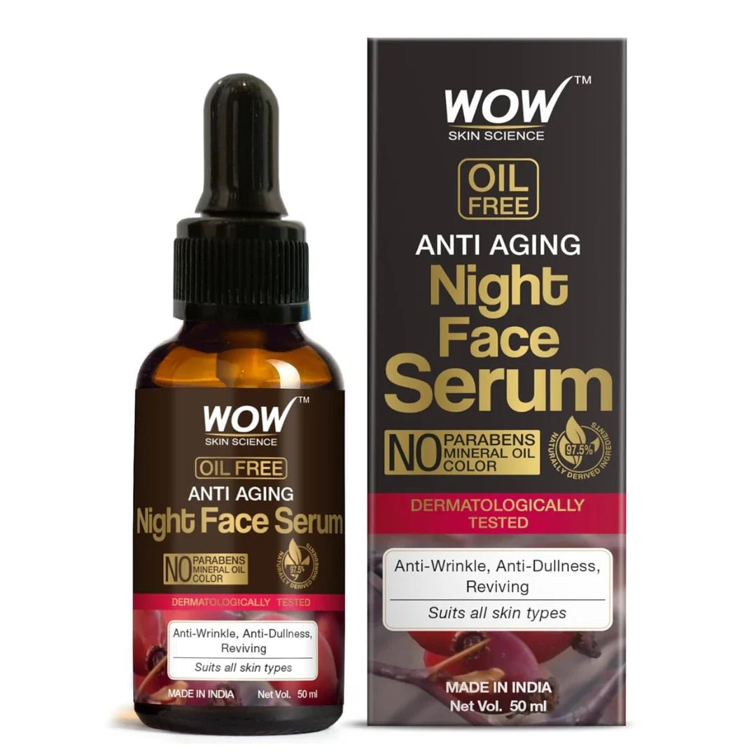 wananfsrm - WOW Skin Science Anti Aging Night Face Serum - OIL FREE (50ml) - Looknstyle