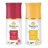 yd16 - Yardley London London Rose and English Blossom Deodorant Roll - on For Men & Women - 50ml (Pack of 2) - Looknstyle