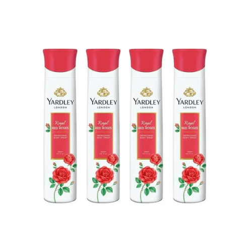 yd45 - Yardley London Royal Red Rose Deodorant Spray - For Women (600 ml, Pack of 4) - Looknstyle