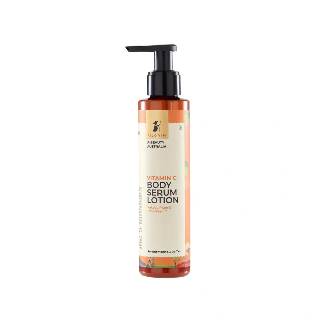 Pilgrim Australian Vitamin C Body Serum Lotion for dry skin with Kakadu Plum & Lime Pearl™ | Fades dark spots & evens skin tone for brightening & detan | For women & men| 150 ml