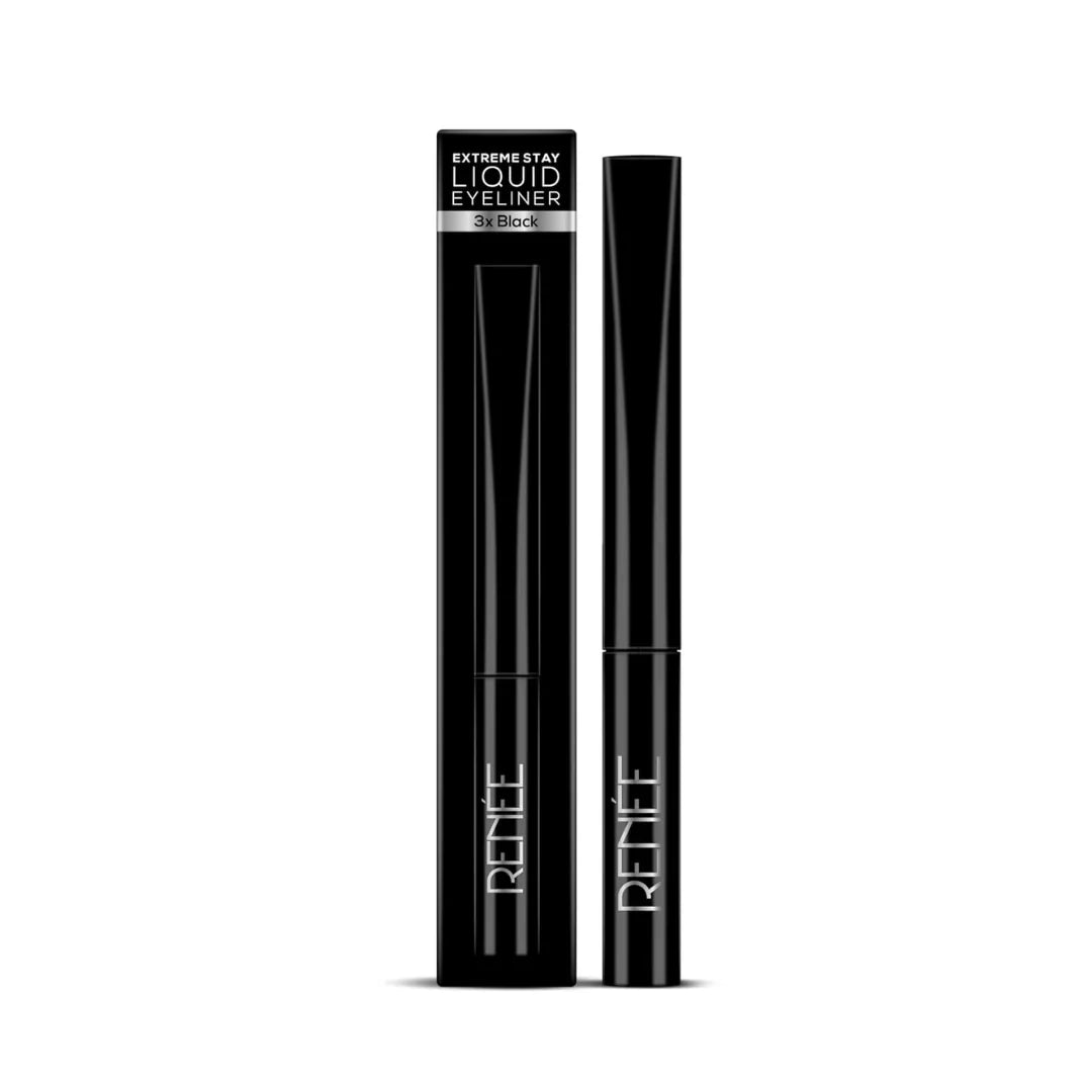 rnliquidelinr - RENEE Extreme Stay Liquid Eyeliner 3x Black 4.5ml, Intense, Vibrant Color Payoff | One Swipe, Long Lasting, Matte, Waterproof, Smudge - proof All Day Shades | Infused With Castor Oil - Vegan - Looknstyle