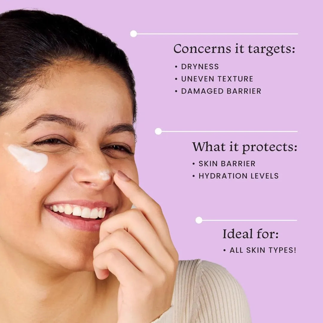 Foxtale 5x Hydrating Ceramide Moisturizer for Face | Micro Hyaluronic Acid & 3 Ceramides | Lightweight | Fast Absorbing | Repairs Skin Barrier and Texture | Men & Women - 50ml