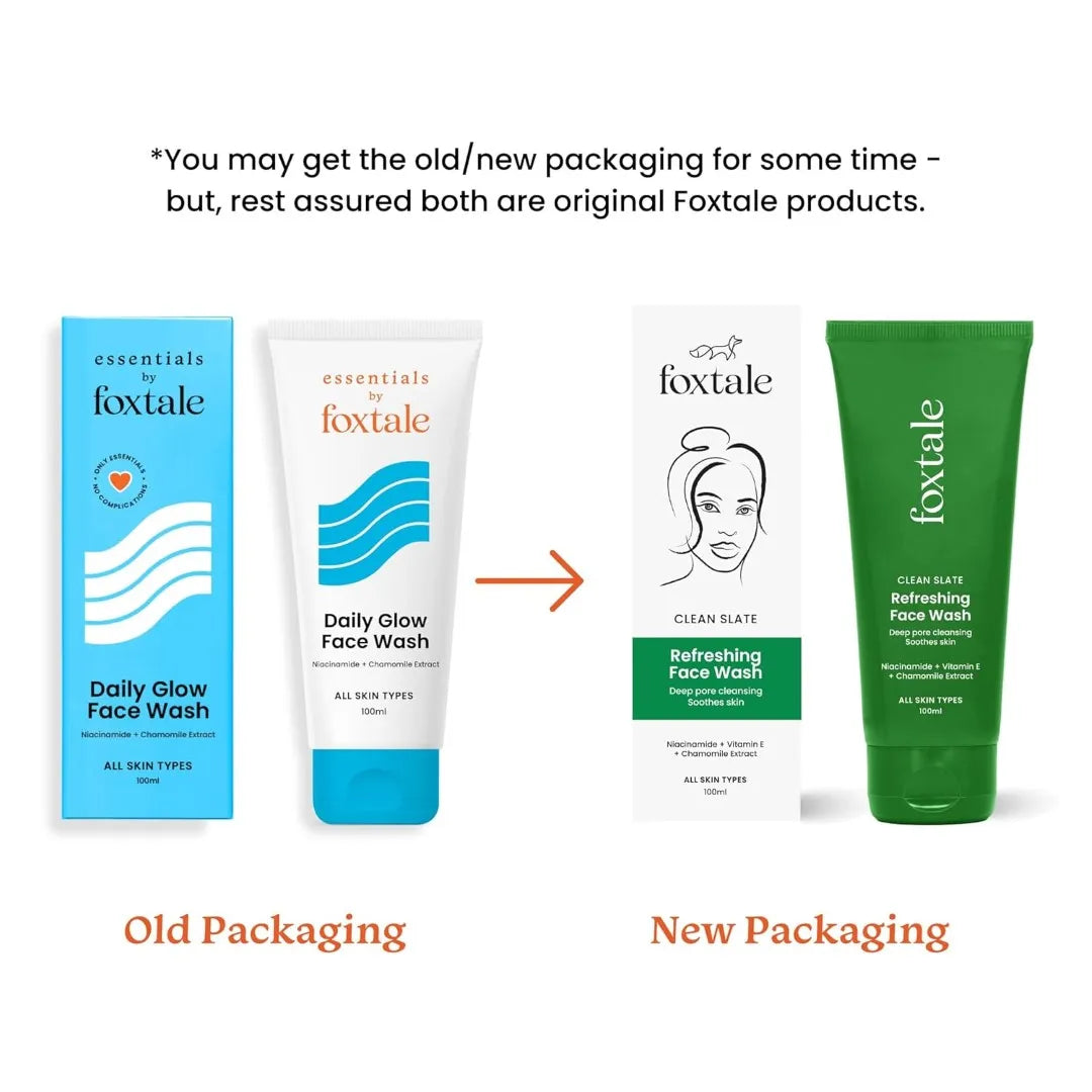 Foxtale Refreshing Face Wash for Deep Cleansing with Niacinamide, Hydrates & Brightens, Non-Drying Cleanser for Glowing Skin, Men & Women, For All Skin Types - 100 ml
