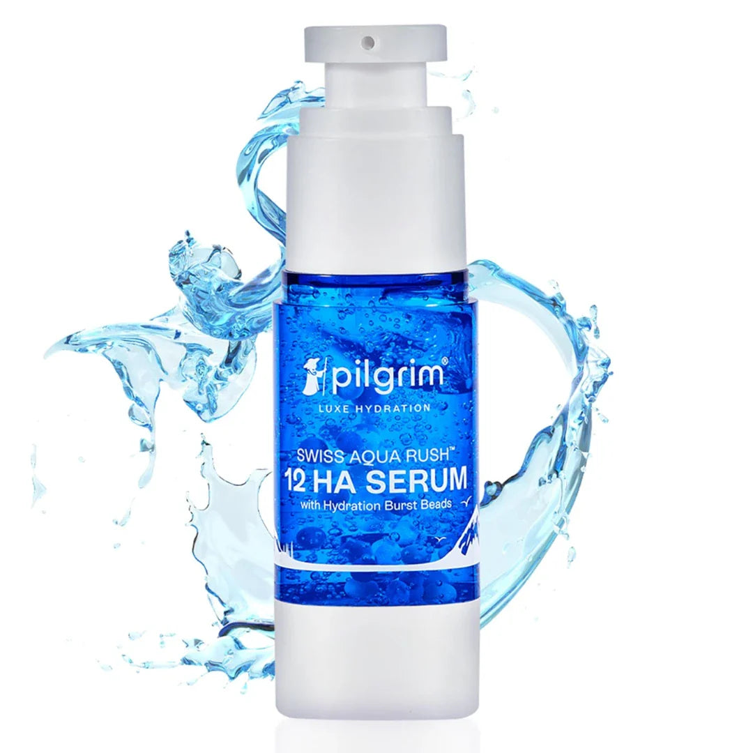 Pilgrim Swiss Aqua Rush™ 12 HA Serum (hyaluronic acid) with Hydration Burst Beads (30ml)
