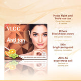 VLCC Anti Tan Facial Kit - 60 g | Power of 25 Vital Ingredients | Fights Sun Tan, Dark Spots, and Sun Spots | Even Nourishes and Protects Skin from UV Rays.
