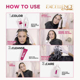 L'Oréal Paris Permanent Hair Colour, Radiant At-Home Hair Colour with up to 100% Grey Coverage, Pro-Keratin, Up to 8 Weeks of Colour, Excellence Crème, 4 Natural Brown, 72ml+100g
