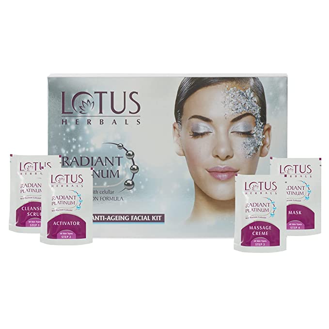 Lotus Herbals Radiant Platinum Cellular Anti-Ageing Facial Kit 4 in 1