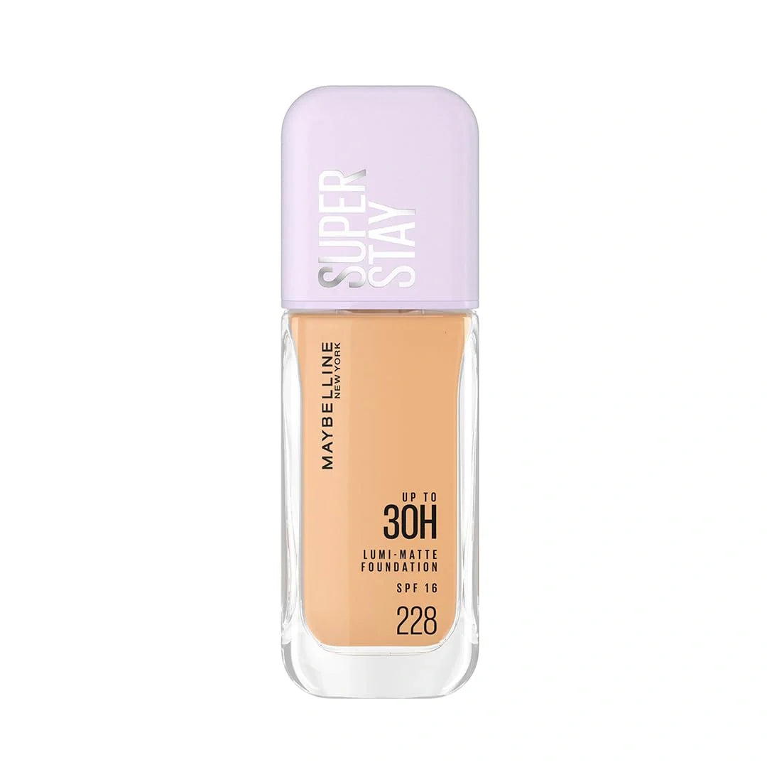 Maybelline New York Super Stay Lumi-Matte Liquid Foundation - 228, Up To 30H Long Wear, Water & Transfer Proof. SuperStay Lumi-Matte Liquid Foundation comes with Non-comedogenic & Vegan Formula | 35ml