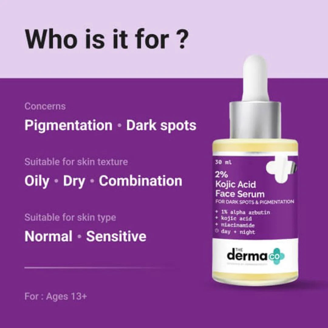 The Derma Co 2% Kojic Acid Face Serum with 1% Alpha Arbutin & Niacinamide - 30 ml