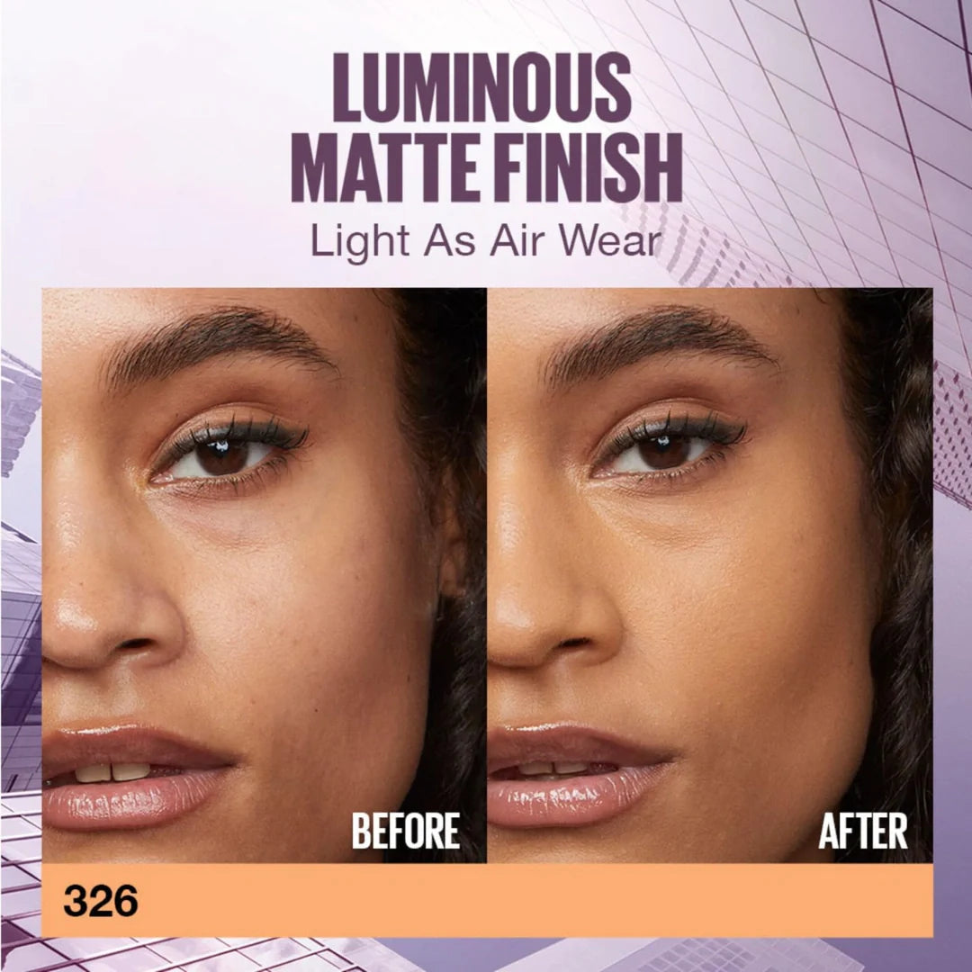 Maybelline New York Super Stay Lumi Matte Liquid Foundation, 30 HR Long Lasting - 326, 35 ml