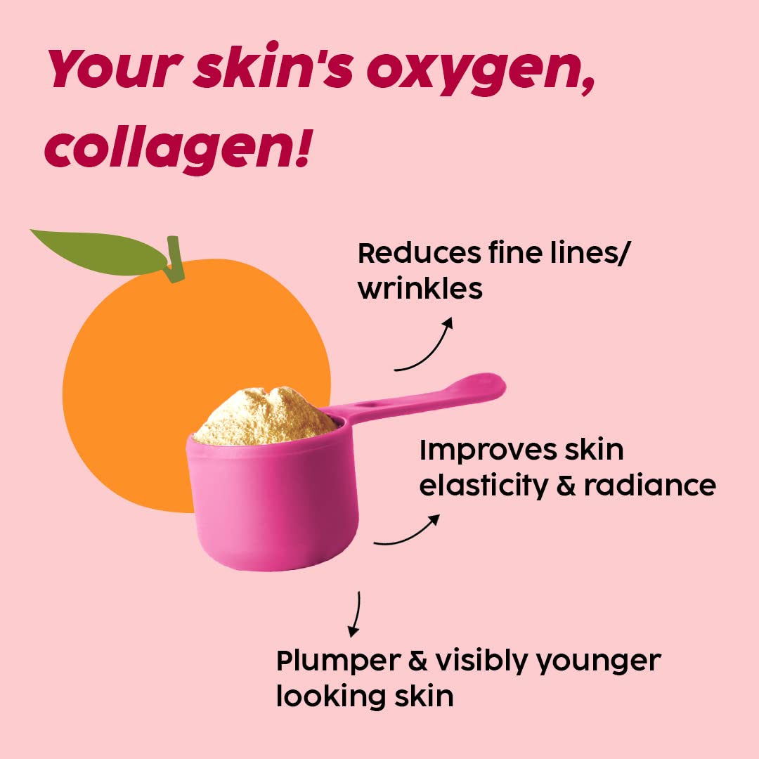 PLIX - THE PLANT FIX Collagen Supplement Powder Orange Flavor To Support Skin Elasticity,Firmness & Youthful Glow,100% Plant-based With Hyaluronic Acid & Vitamin C,For Unisex,Watermelon Flavour,Pack Of 1,0.5 grams