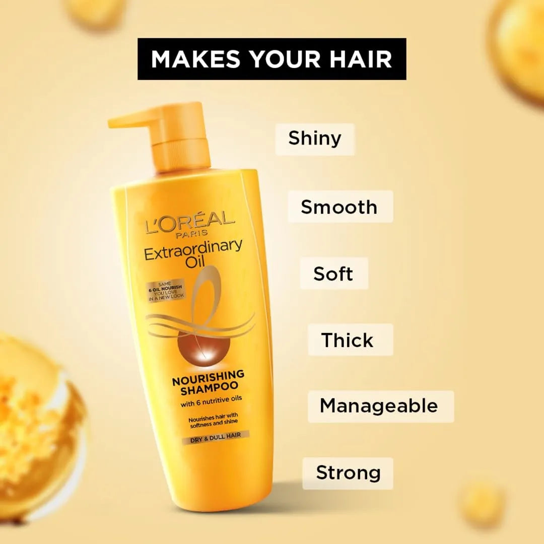 L'Oreal Paris Extraordinary Oil Nourishing Shampoo For Dry & Dull Hair, 650ml