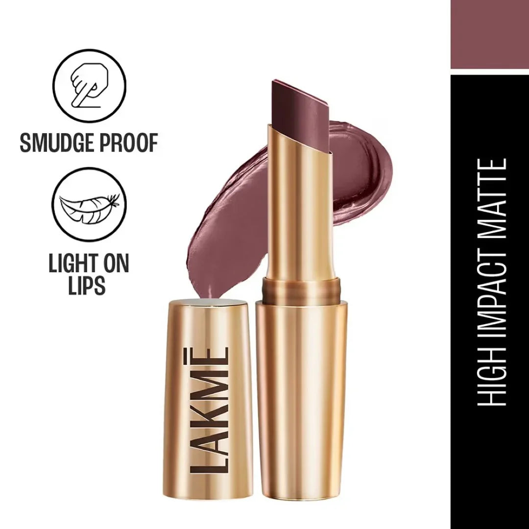 Lakme 9 To 5 Powerplay Priming Matte Lipstick, Lasts hrs, Chocolate Crush (3.6g)
