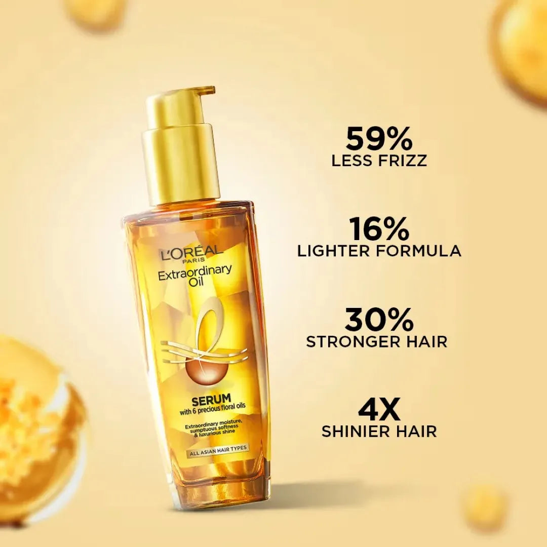 L'Oreal Paris Extraordinary Oil Hair Serum, Anti-Frizz Serum With UV Protection (30ml)