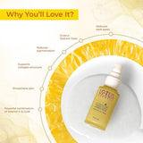 Lotus Herbals WhiteGlow Vit C and Gold Radiance Face Serum | Reduces Dark Spots | Enriched with & Gold | Smoothens Skin | Boosts Radiance | Paraben-Free | 30ml