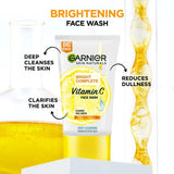 Garnier Skin Naturals Bright Complete Vitamin C Face Wash - Vitamin C Face Wash For Brighter and Glowing Skin - Daily Cleanser Suitable For all Skin Types, 150g