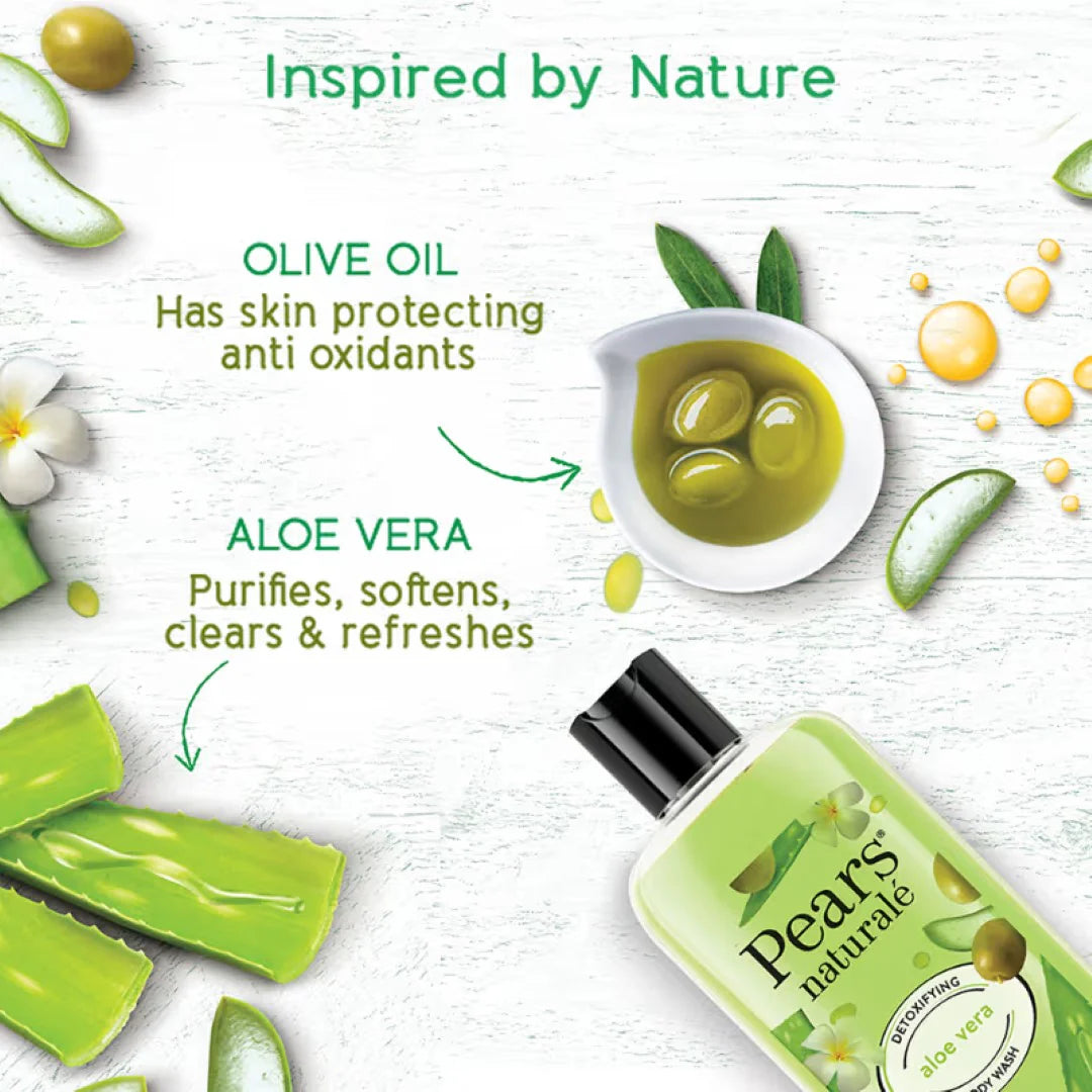 Pears Naturale Detoxifying Aloe Vera Body Wash Paraben Free Shower Gel (250ml)