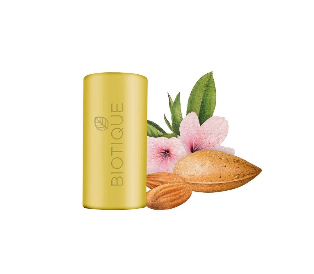 Biotique Almond Oil Nourishing Bathing Bar| Ayurvedic and Organically Pure| Maintains Skin’s Natural pH |100% Botanical Extracts| Suitable for All Skin Types | 150gm