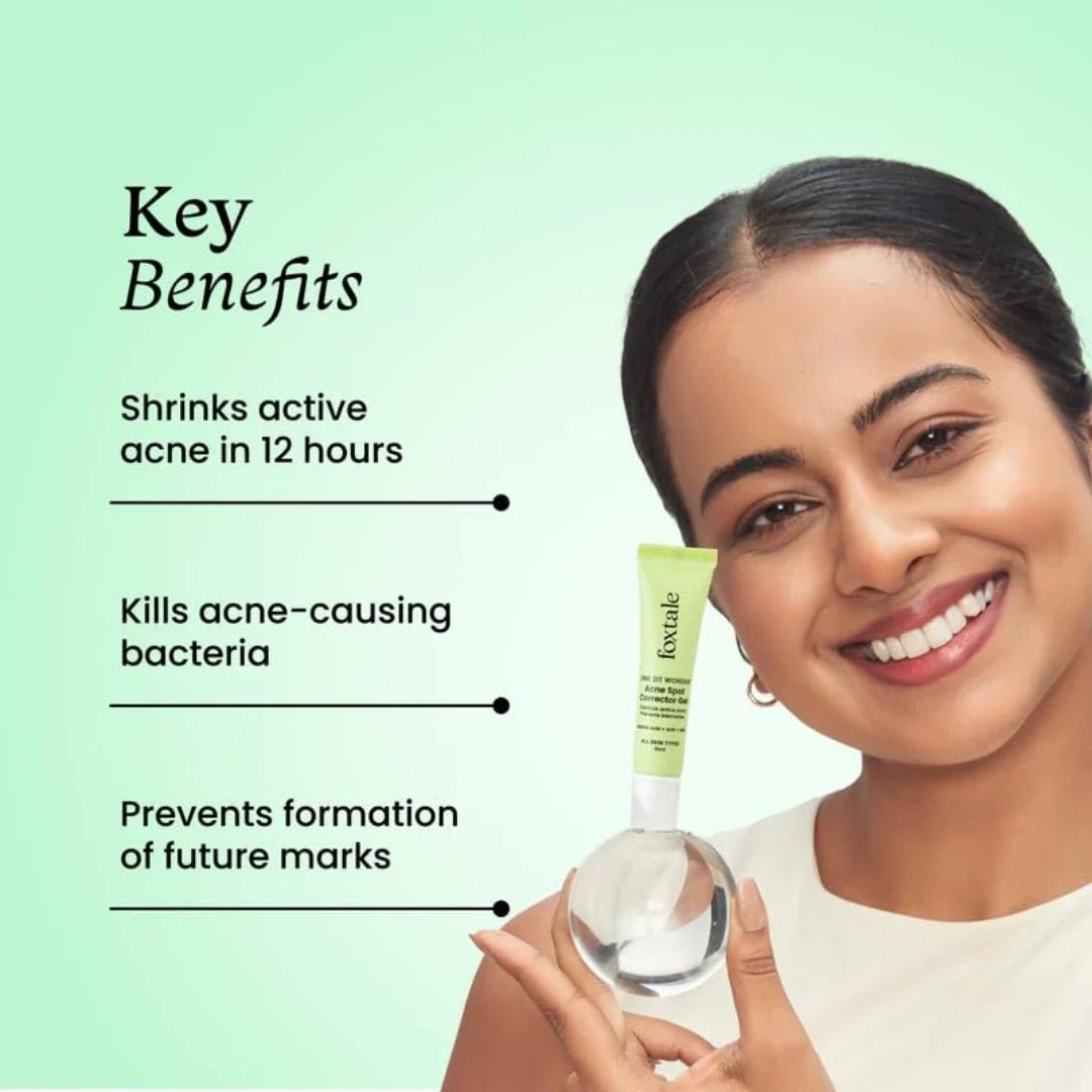 fxacspcogl - Foxtale 2% Salicylic Acid Acne Spot Corrector Gel with2% Azelaic Acid & 3% Glycolic Acid 15ml (Buy 2 Get 1 Free) - Looknstyle